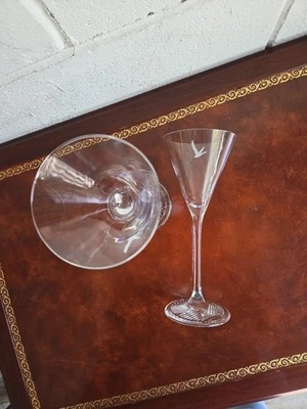 Martini Glasses Long Stem - Grey Goose - Etched Goose 7 1/2